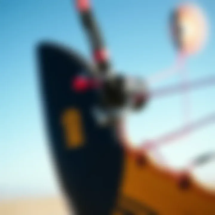 Close-up view of the Slingshot kite design and materials