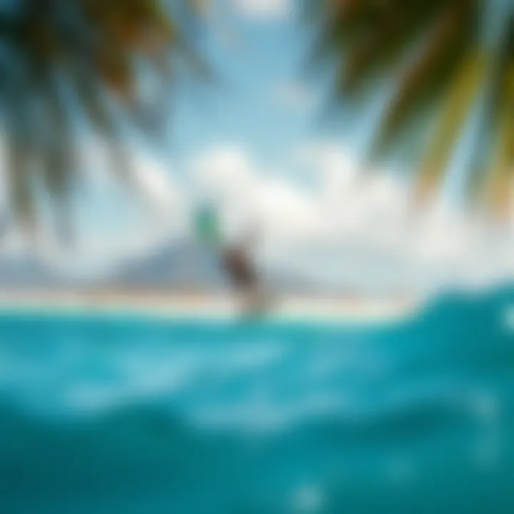 Breathtaking view of a popular kite surfing destination with clear waters