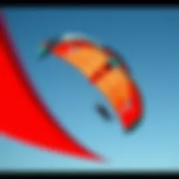 Illustration showcasing the aerodynamic design of a 4 line trainer kite.