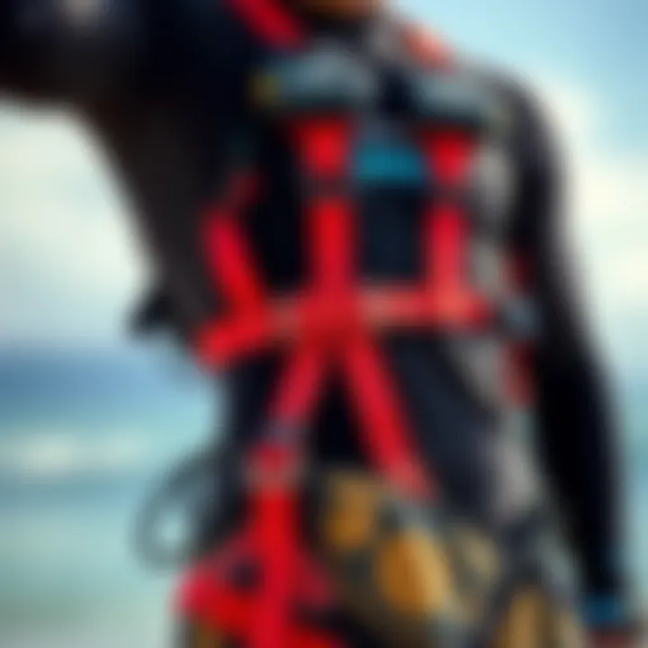 Illustration of proper waist harness fitting technique