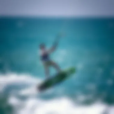 Kiteboarder Experiencing Elevated Speeds Kiteboarder enjoying elevated speeds on a jetfoil board