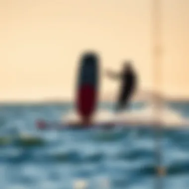 Jetfoil Boards in a Serene Setting Serene water landscape showcasing jetfoil boards in use