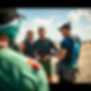 Group of riders discussing the benefits of impact vests