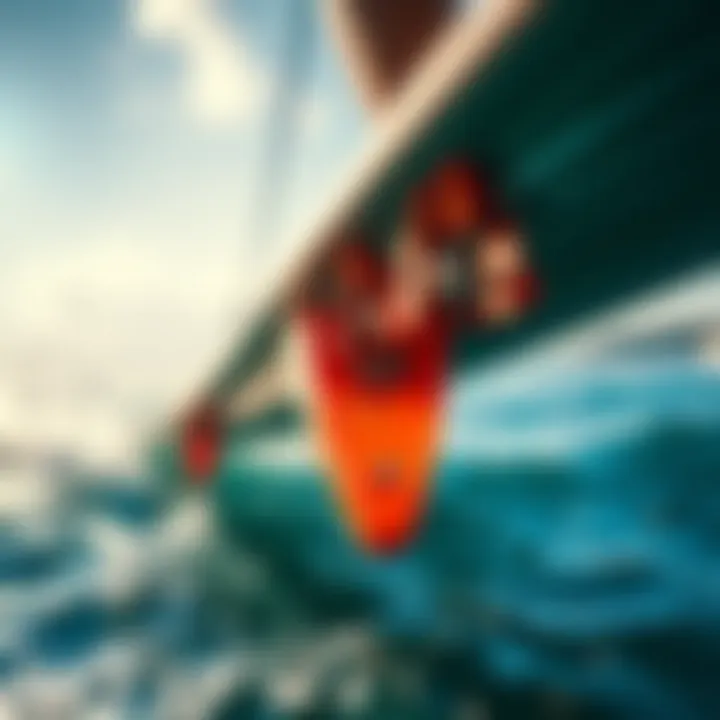 Close-up of hydrofoil design demonstrating engineering precision