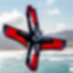 Aerial view of a sonic kite in action over the ocean