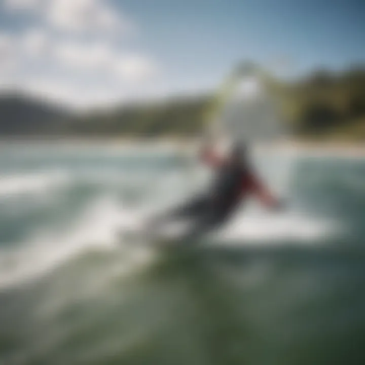 Kiteboarder assessing environmental conditions