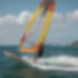 Detailed view of a twin tip kiteboard showcasing its design features