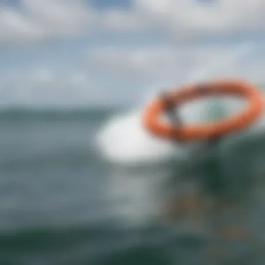 Comparison between coiled and traditional surf leashes on water