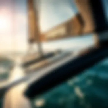 Detailed View of Hydrofoil Construction Close-up of hydrofoil design and materials