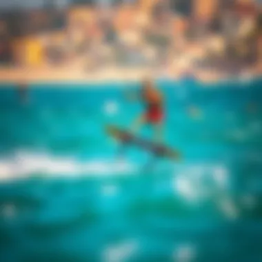 Rider Showcasing Hydrofoil Techniques Rider performing advanced maneuvers on a hydrofoil