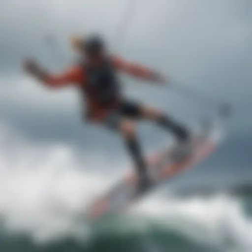 Kiteboarder navigating waves with live radar data