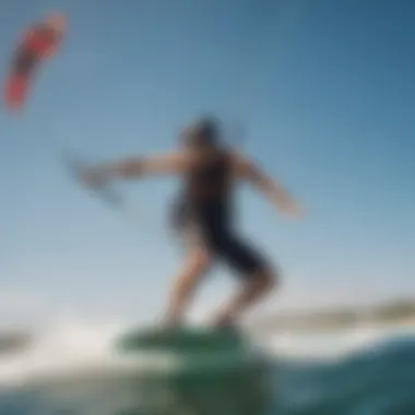 Kiteboarding: The Dance with Wind Kiteboarder harnessing wind power on the water