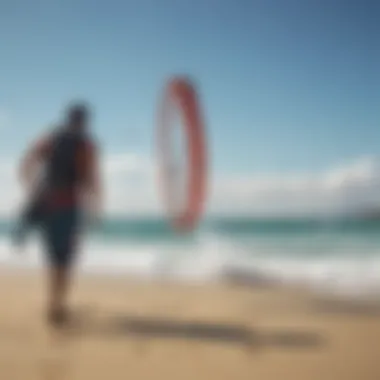 Measuring Wind Speed for Kiteboarding Live wind speed measurement device in action