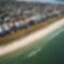 Aerial view of Portsmouth showcasing kiteboarding spots