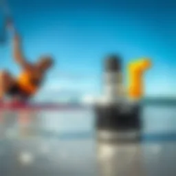 Detailed view of a sup inflator adapter