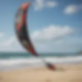 High-quality kitesurfing kite displayed on a beach