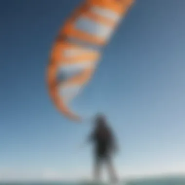 Rider maintaining a kitesurfing kite with essential tools and gear.