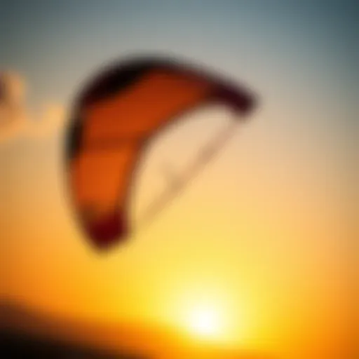 A breathtaking high-performance kite soaring against the sunset