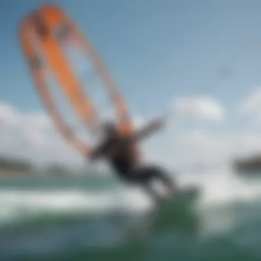 Visual representation of wind patterns affecting kiteboarding locations