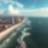 Aerial view of Corpus Christi coastline
