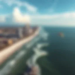 Aerial view of Corpus Christi coastline
