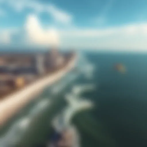 Aerial view of Corpus Christi coastline