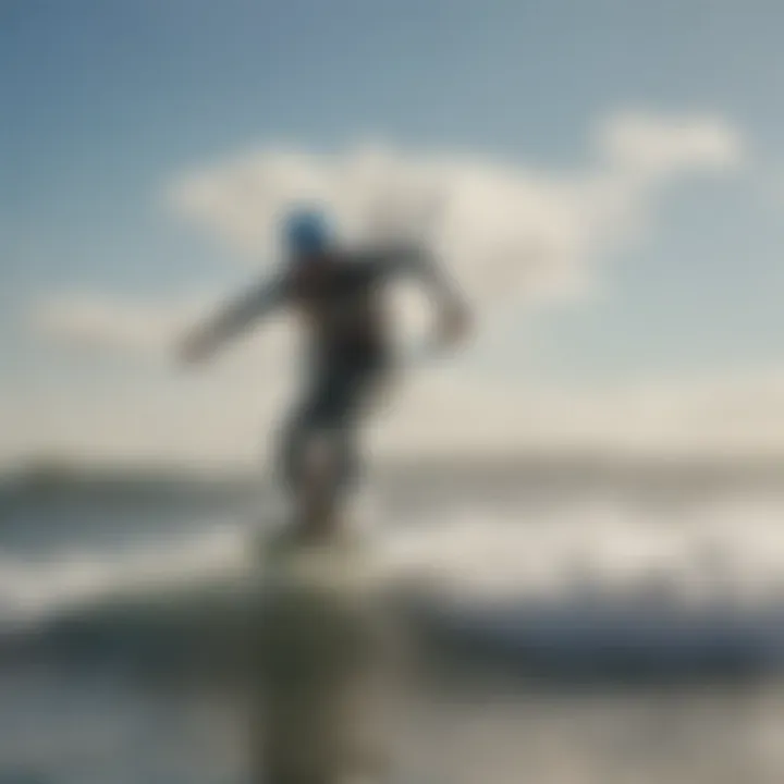 Kiteboarder navigating the waves in St. Augustine