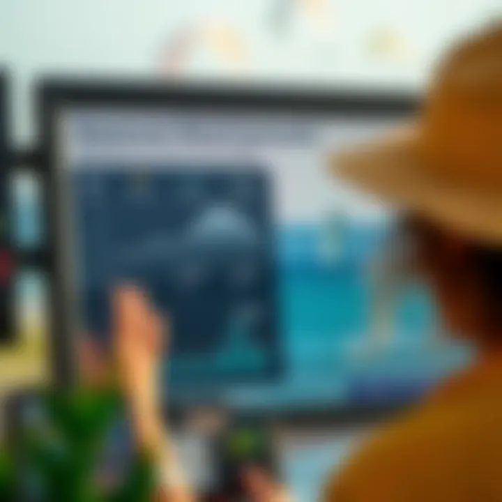 Seasonal wind forecast displayed on a digital screen