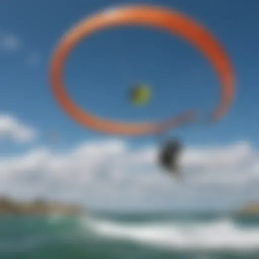 Kiteboarder navigating strong winds with radar technology