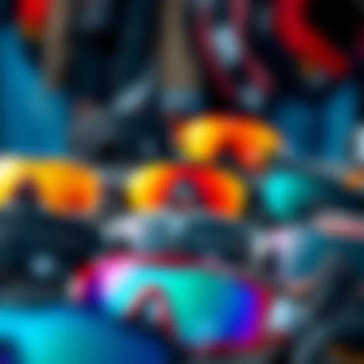 Variety of kite surfing glasses displayed
