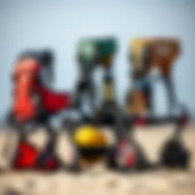 Diversity in Kiteboard Harness Styles Different styles of kiteboard harnesses displayed side by side