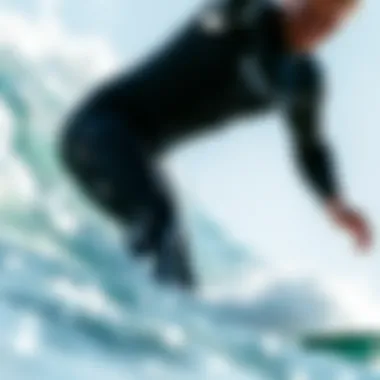 Vissla wetsuit in action during surfing