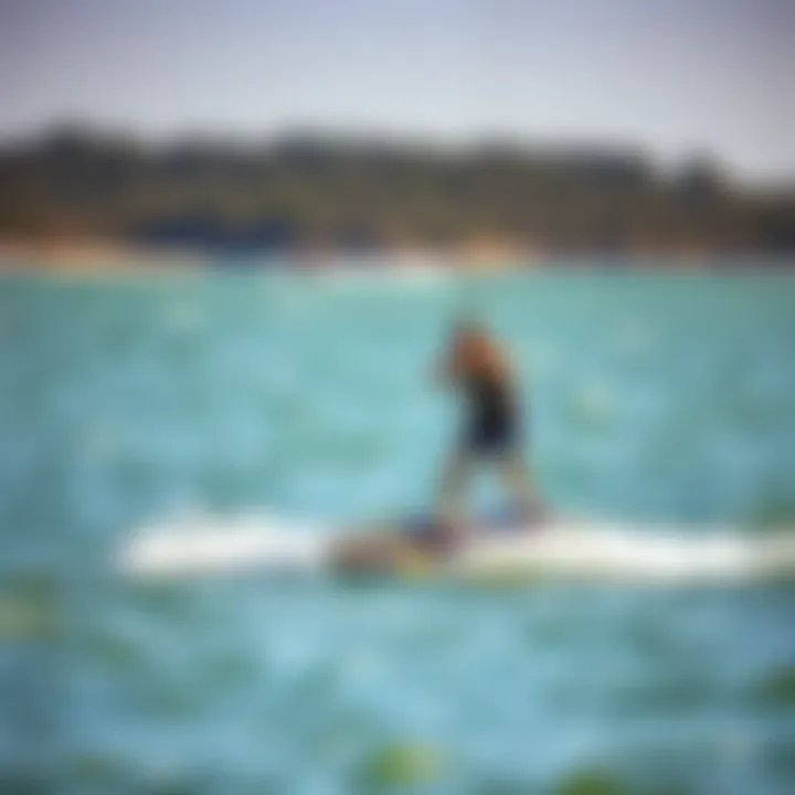 User navigating with the Waydoo hydrofoil on water, demonstrating its performance