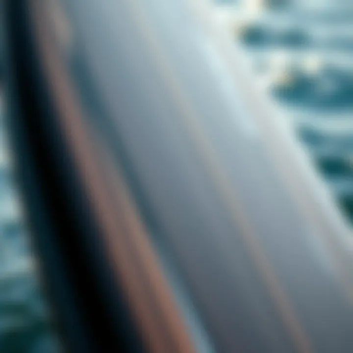 High-Tech Materials of the Waydoo Surfboard Close-up of the Waydoo surfboard's high-tech materials and construction