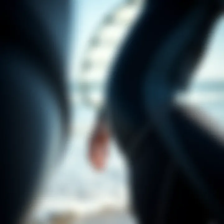 Close-up of wetsuit technology enhancing performance