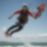 Dynamic kiteboarding action showcasing Xcel gear