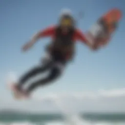 Dynamic kiteboarding action showcasing Xcel gear